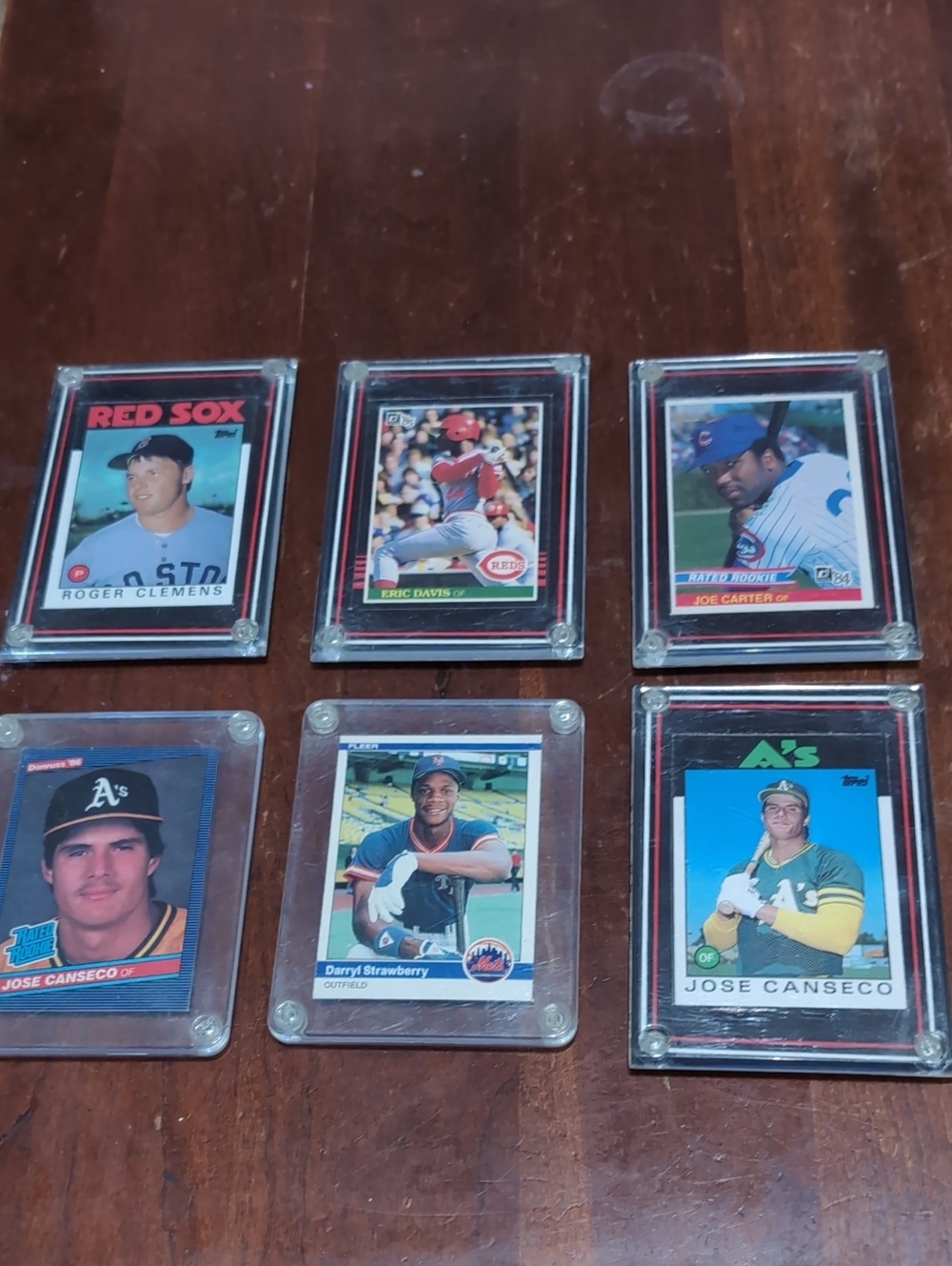 Vintage Baseball Card Set - Assorted Players in Protective Cases